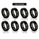 font options for inside engraving on black africa stamp rings