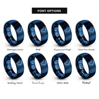 font options for inside engraving on blue africa stamp rings