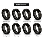 font options for inside engraving on black african elephant rings