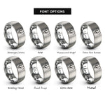 font options for inside engraving on grey african elephant rings