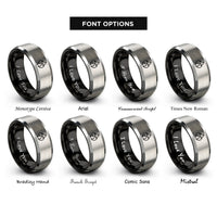 font options for inside engraving on black & gray afterburner flame rings