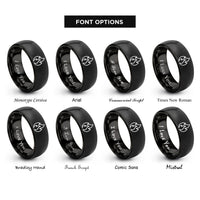 font options for inside engraving on black afterburner flame rings