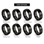 font options for inside engraving on black afterburner flame rings