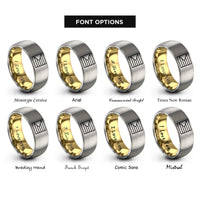 font options for inside engraving on gold & silver agender flag rings