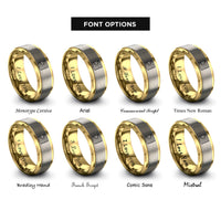 font options for inside engraving on gold & silver agender flag rings