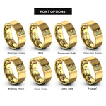font options for inside engraving on gold agender flag rings