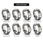 font options for inside engraving on silver agender flag rings