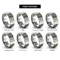 font options for inside engraving on silver agender flag rings