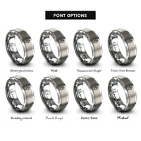 font options for inside engraving on grey agender symbol heart rings