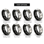font options for inside engraving on black & silver agogo bells stick rings