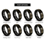 font options for inside engraving on gunmetal & black agogo bells stick rings