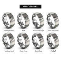 font options for inside engraving on silver agv robot rings