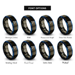 font options for inside engraving on gunmetal & blue agv robot rings