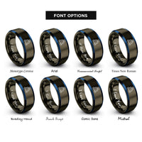 font options for inside engraving on gunmetal & blue agv robot rings