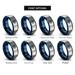 font options for inside engraving on blue & gray ai chip rings