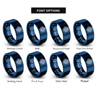 font options for inside engraving on blue ai chip rings