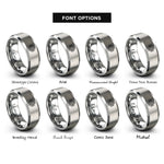 font options for inside engraving on grey ai chip rings