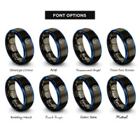 font options for inside engraving on gunmetal & blue ai chip rings