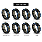 font options for inside engraving on gunmetal & blue ai chip rings