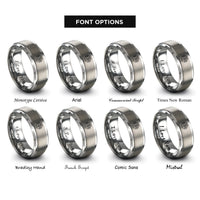 font options for inside engraving on silver ai microchip rings