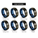 font options for inside engraving on gunmetal & blue ai microchip rings