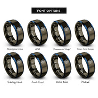 font options for inside engraving on gunmetal & blue ai microchip rings