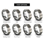font options for inside engraving on silver ailm symbol rings