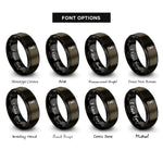 font options for inside engraving on gunmetal & black ailm symbol rings