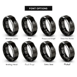 font options for inside engraving on black & gray air ambulance plane rings