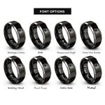 font options for inside engraving on black & silver air compressor rings