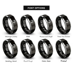 font options for inside engraving on black & gray air compressor rings
