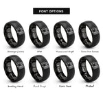 font options for inside engraving on black air compressor rings