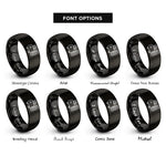 font options for inside engraving on black air compressor rings