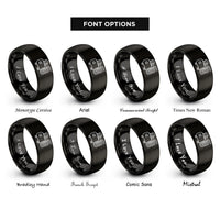font options for inside engraving on black air compressor rings