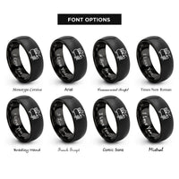 font options for inside engraving on black air compressor rings