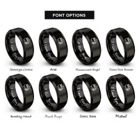 font options for inside engraving on black air compressor rings