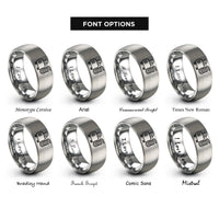 font options for inside engraving on grey air compressor rings