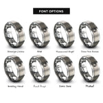 font options for inside engraving on gray air compressor rings