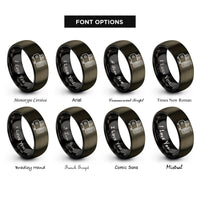 font options for inside engraving on gunmetal & black air compressor rings