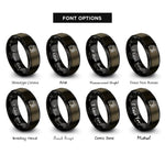 font options for inside engraving on gunmetal & black air compressor rings