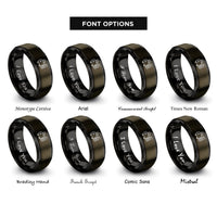 font options for inside engraving on gunmetal & black air compressor rings