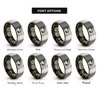 font options for inside engraving on gunmetal & gray air compressor rings