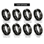 font options for inside engraving on black & silver air intake rings