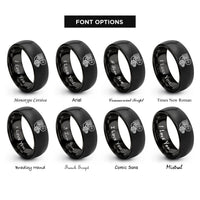 font options for inside engraving on black air intake rings