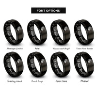 font options for inside engraving on black air intake rings