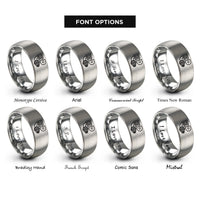 font options for inside engraving on gray air intake rings