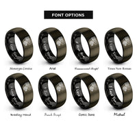 font options for inside engraving on gunmetal & black air intake rings
