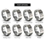 font options for inside engraving on grey air pump rings