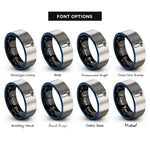 font options for inside engraving on black & blue & silver air tank rings