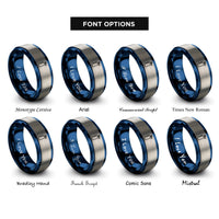 font options for inside engraving on blue & grey air tank rings